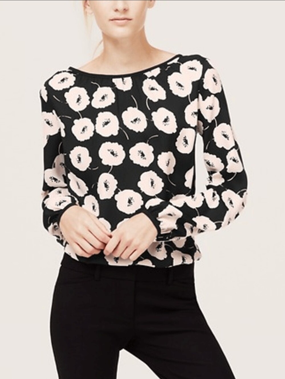 Ann Taylor Loft Floral Poppy Blouse Size XS